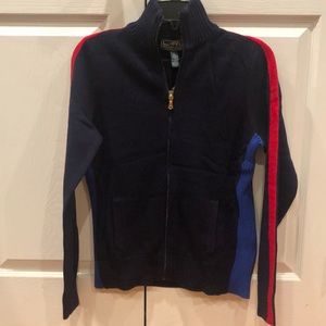 NWT Ralph Lauren zip front sweater, classic logo at back